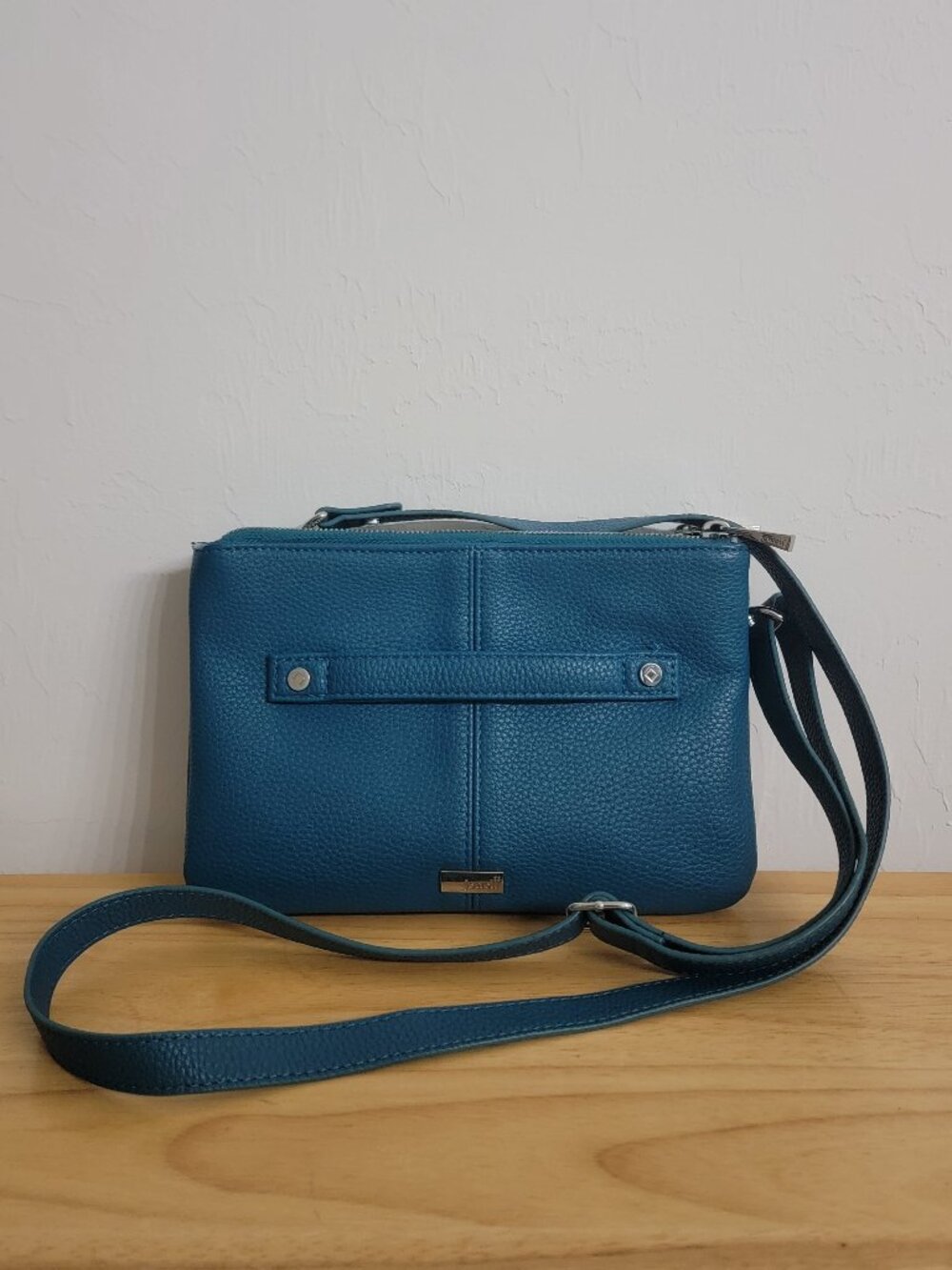 Jewell by Thirty-One Teal Street Style Crossbody Bag – Double Zip